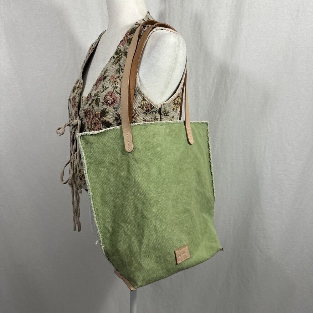 Graf Lantz Hana Green Canvas Tote Womens O/S Preppy Boho Lagenlook Casual